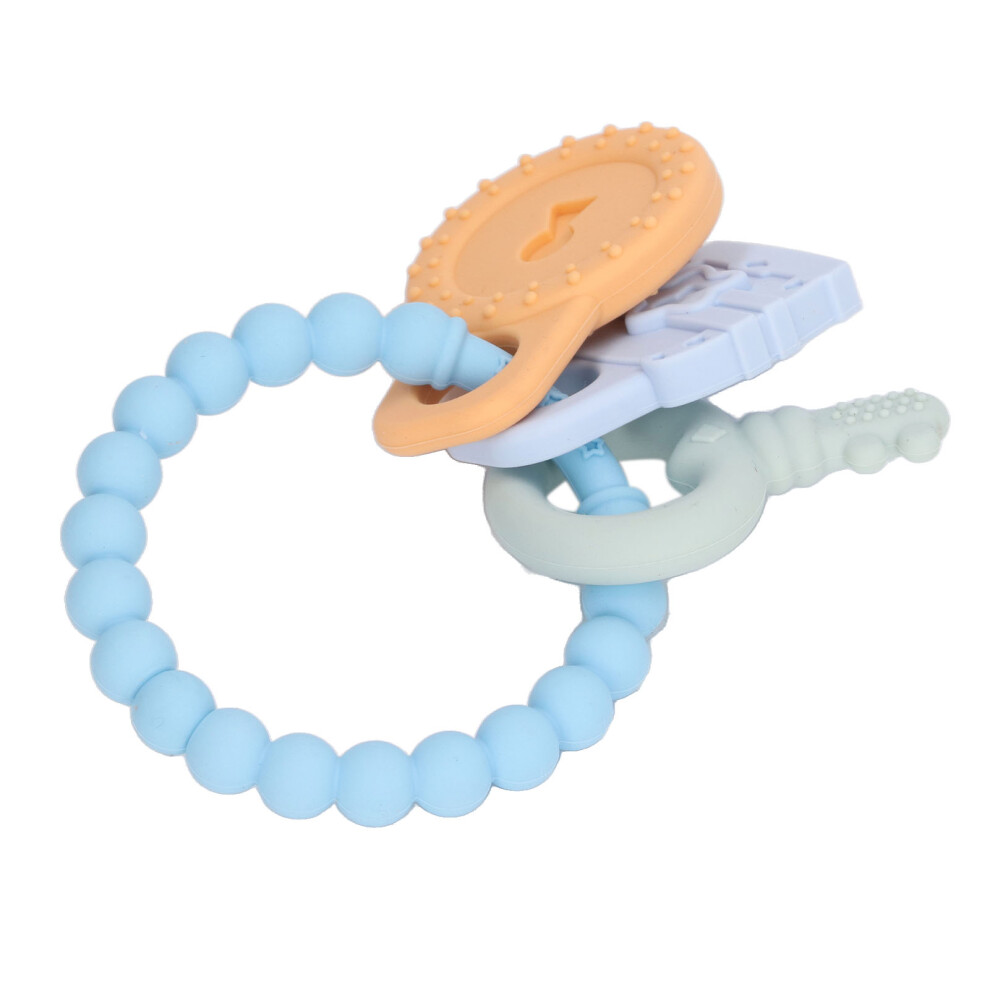 Light Blue Silicone Baby Teether Bracelet - 12.5cm Soothing Gift