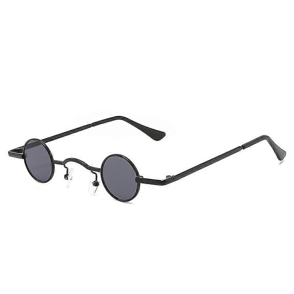 (As Show, Black Yellow) Snqtv-Retro Mini Round Frame Sunglasses Hip Hop Sunglasses Black,Yellow 4284249073810
