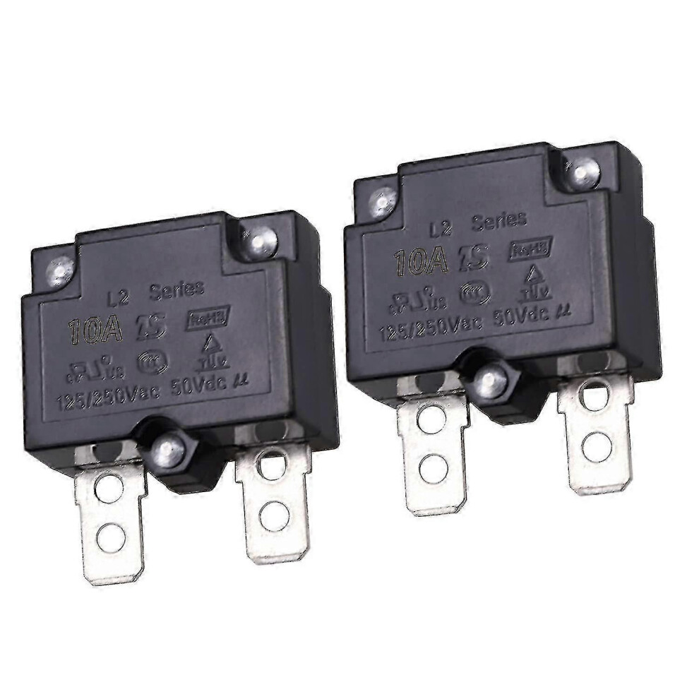 (As Show, 15A) 2Pcs 10A Automatic Reset Thermal Circuit Breaker Overload Protectorr 4284249082119