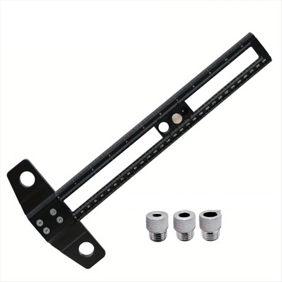 2 In 1 Drilling Positioning Scoring Ruler Aluminum Alloy Scriber 30Cm 4853344848878
