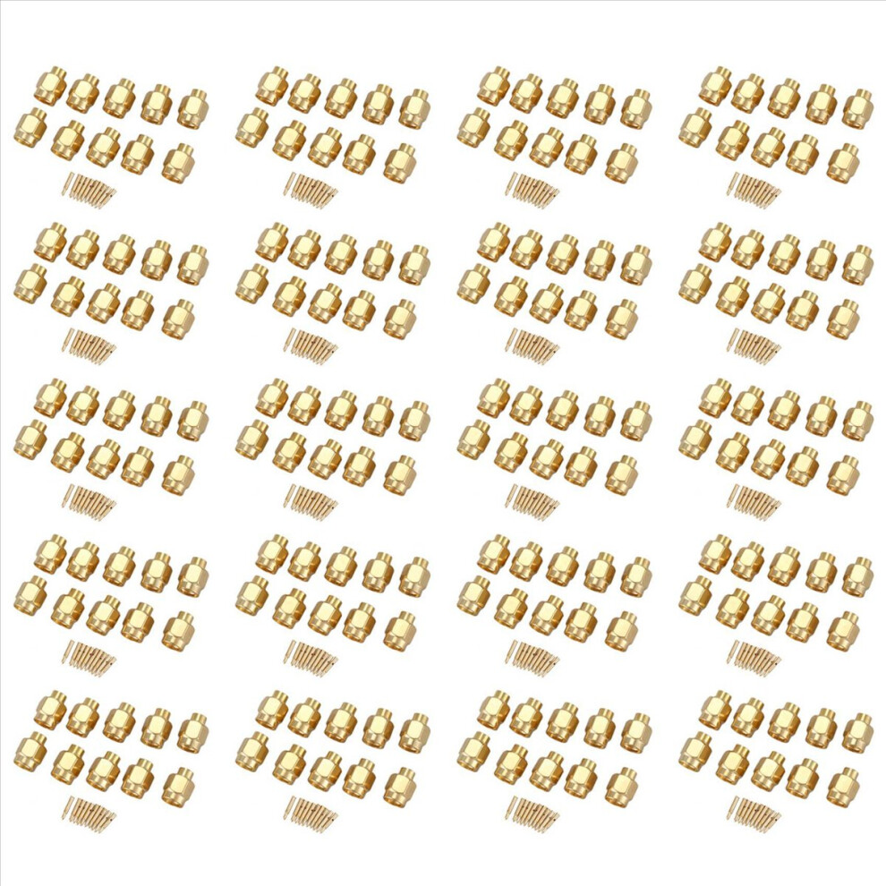 200X Sma Male Plug Solder Coax Connector For Semi-Rigid Rg402 0.141 Inch Cable Gold 4853344851847