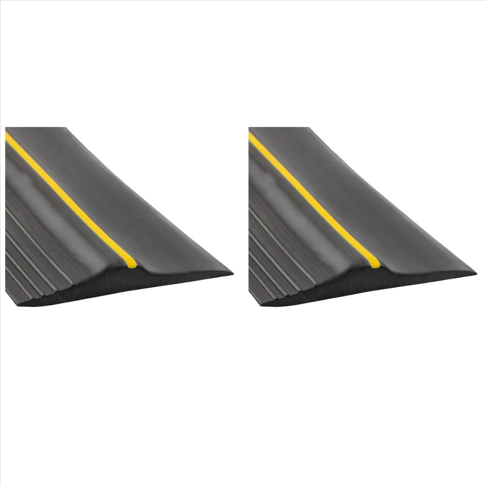 2X Universal Garage Door Bottom Threshold Seal Strip Weatherproof Rubber (10Ft, Black) 4853344851175