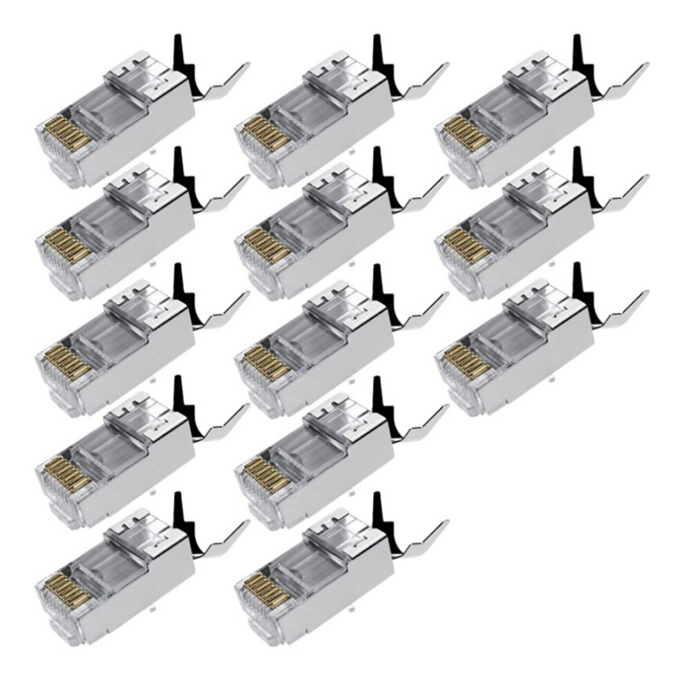 20Pcs Cat7 Metal Shielded Rj45 Connector Ethernet Cable Plug 4853929193294
