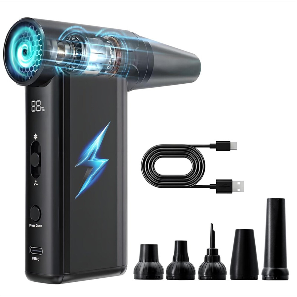 Mini Fan,Compressed Air Duster 130000Rpm Cordless Powerful 4853929149109