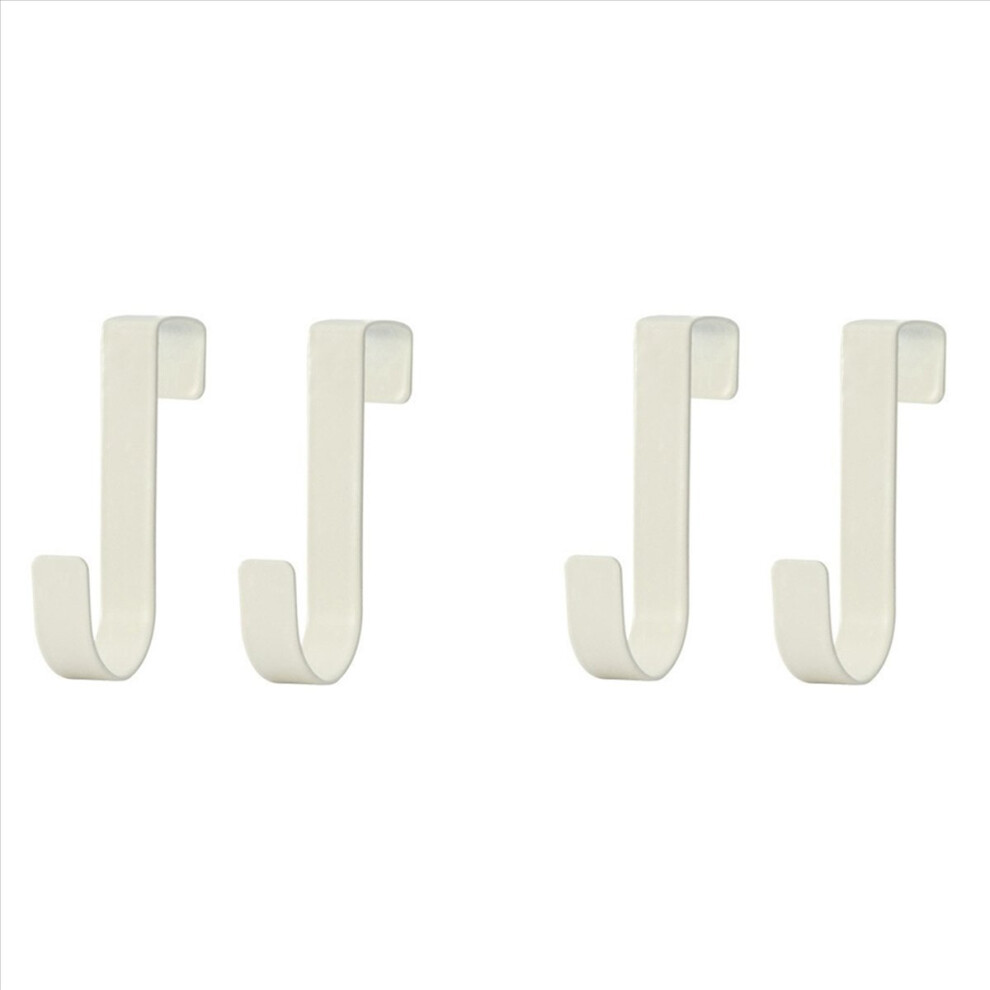 4X Multi-Purpose Hooks Kitchen Cabinet Door Back Hook Hanging Rack Clothes Coat Hat Towel Hanger Storage White 4853929142605