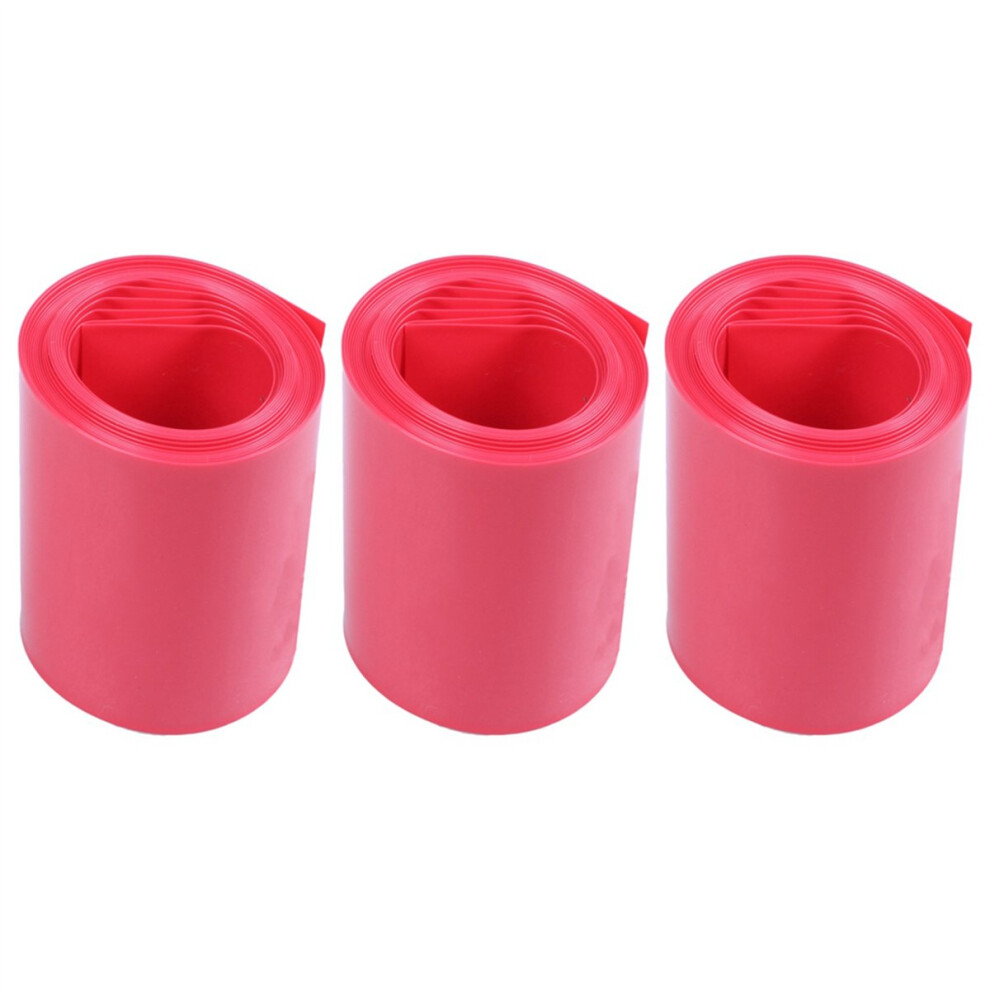 3Pcs 2M 50Mm Width Pvc Heat Shrink Wrap Tube Red For 2 X 18650 Battery 4853929117832