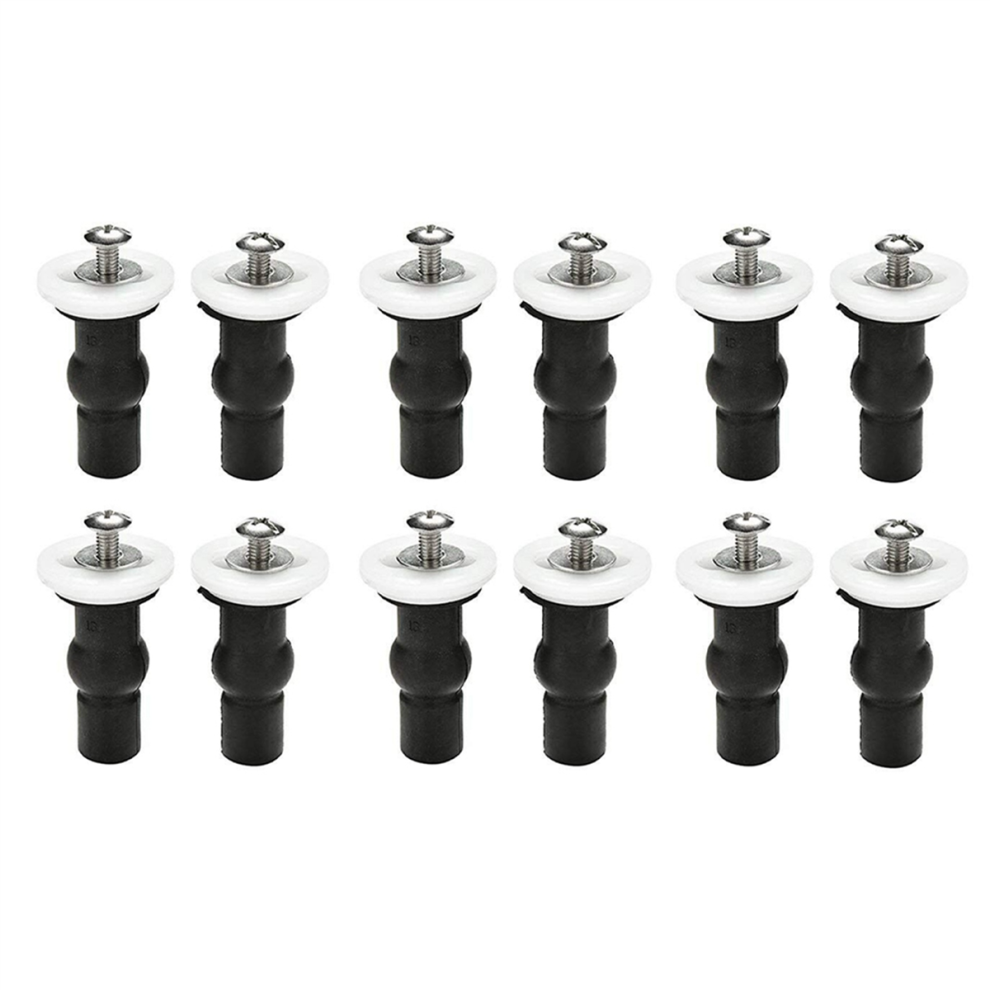 Toilet Seat Top Fix Screws Fixings 6 Pairs Universal Expanding Rubber Screw Nuts Blind Hole Hinges Fittings 12Pcs 4853006541062
