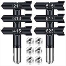 Spuittips, 6 stuks airless verftips omkeerbaar
