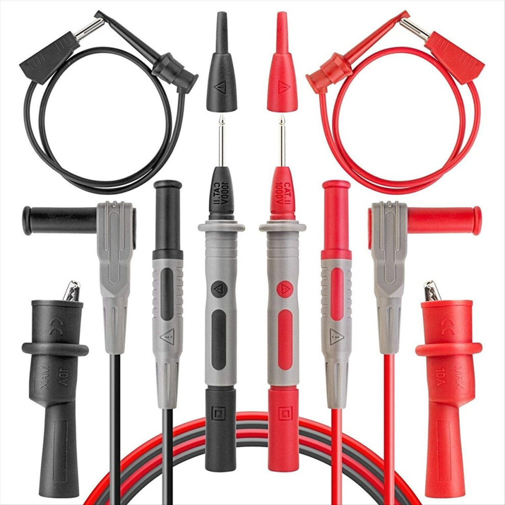 8Pcs Multimeter Test-Leads Set With Alligator Clips 4853006573810