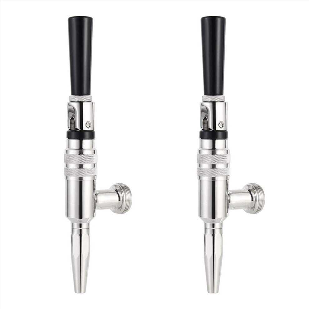 2X Stout Beer Coffee Faucet Stainless Steel Nitrogen Keg Draft Faucet, Homebrew Cold Brew Kegerator Tower Tap 4853006584656