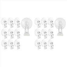 20 stuks zuignapklemmen, transparante zuignapklem voor badkamerraamglas met clip voor reclamedisplays
