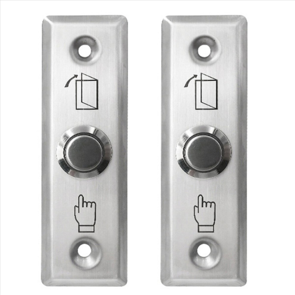 2X Stainless Steel Exit Button Switch For Lock Door Access Control System Push Release Alloy 4853006578020