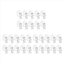 30 stuks zuignapklemmen, transparante zuignapklem voor badkamerraamglas met clip voor reclamedisplays