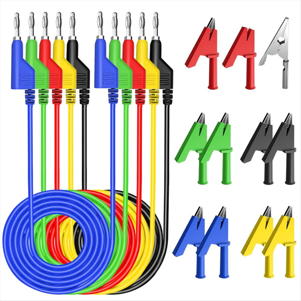 Stackable Banana To Plug Flexible Cable, Electrical Test Leads 4852245761378