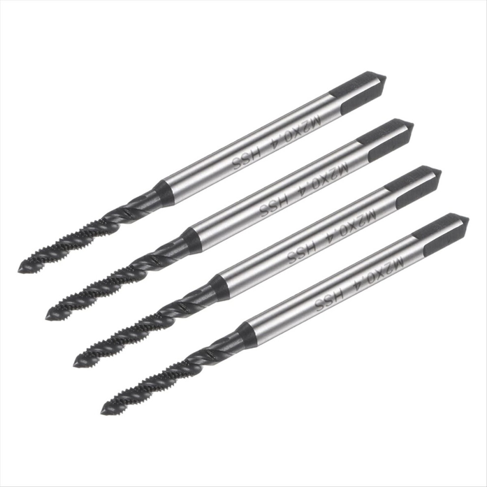 4Pcs Spiral Flute Thread Taps, M2 X 0.4 Coated Metric Screw Tap 4852245754011