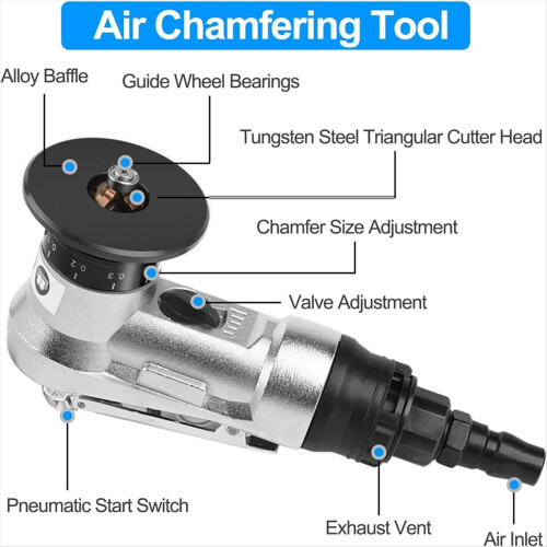 2 in 1 Mini Air Chamfering Tool, 5-Adjustment Pneumatic 2