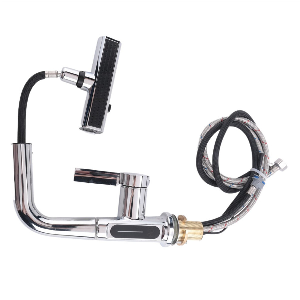Cold Hot Mixer Taps Rotatable Sink Lifting Basin Faucet-B 4852245764676