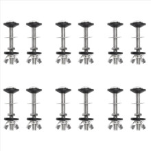 12-pack toiletreservoir-naar-pot-boutsets, reservoirboutset, roestvrijstalen panbevestigingsfitting met dubbele pakkingen