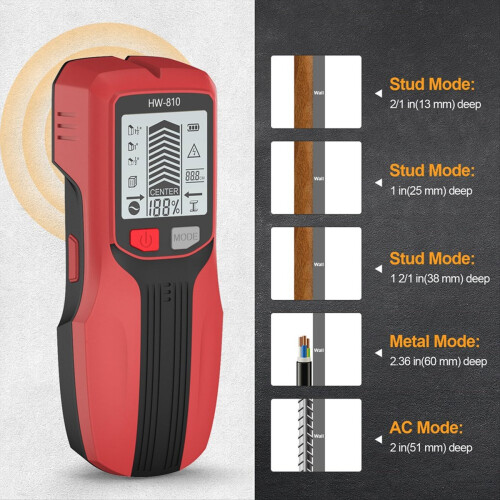 Wall Scanner Metal Detector Electric Wood Studs Yellow 2