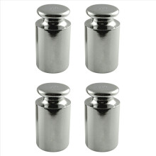 4x kalibratiegewicht voor digitale weegschaal, koolstofstaal, chromen afwerking, 1000 g (1 kg WGT)