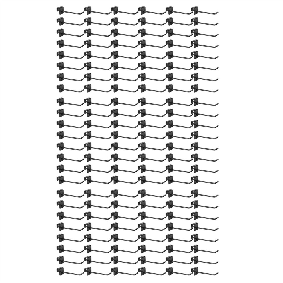 144 Pcs Gridwall Hooks 4 Inch Metal Panel Hook Hanger Square Tube Cubicle Coat Peg Black 4852245762269