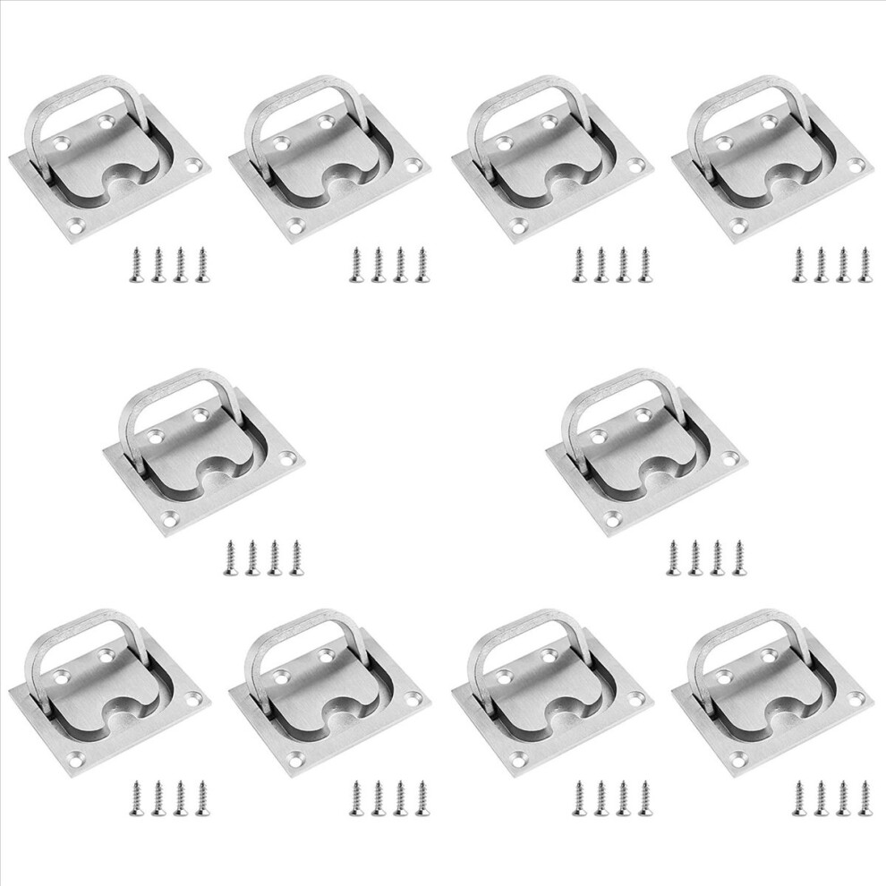 10X Stainless Steel Hatch Latch Solid Boat Handles For Deck Ring Pulls Recessed Cover 4852245762252