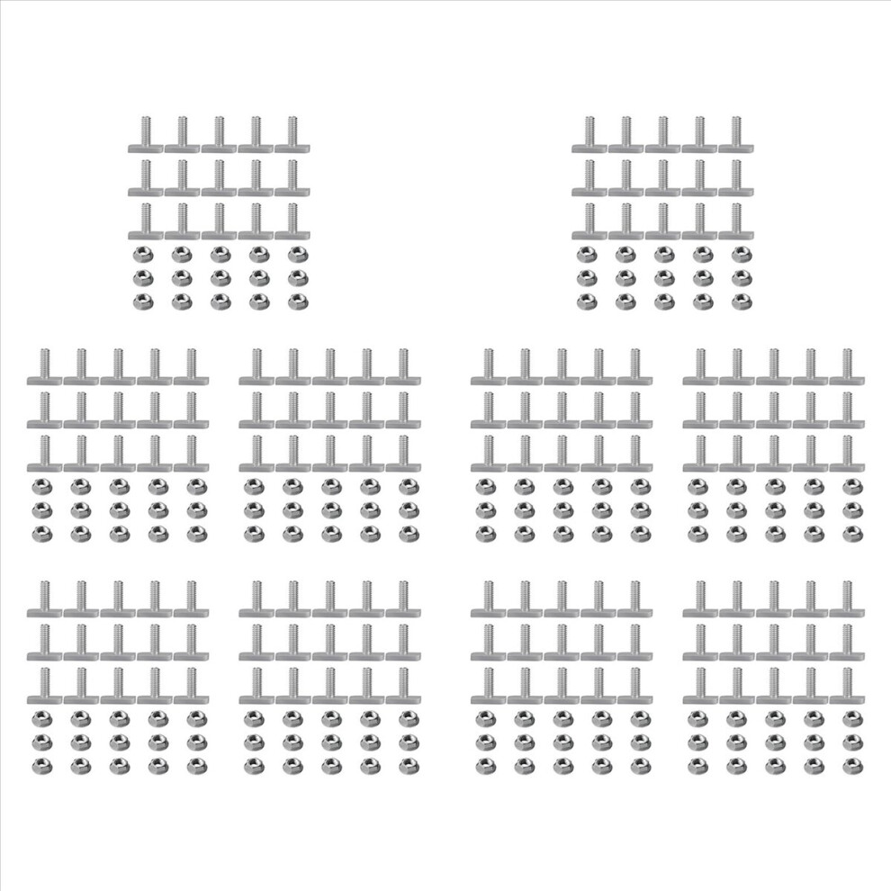 150Pcs T Slot Bolt Replacement,M8 X 20 Screws, A2-70 Rail Track Screws Nuts With 15 Flange Nut 4852245767158