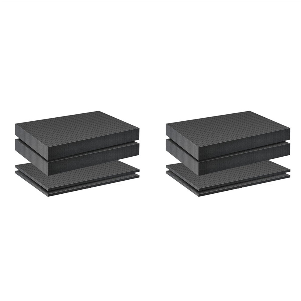 Photos - Other Office Equipment 8 Pieces Foam Insert for Cases Tool Box Grid Line Cubes Shockproof Sponge Pad, 40X40X2cm/40X40X5cm