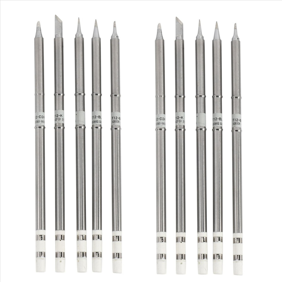 10 Pcs T12 Series Solder Iron Tips For Fx951 950D Soldering Station 4852245776884