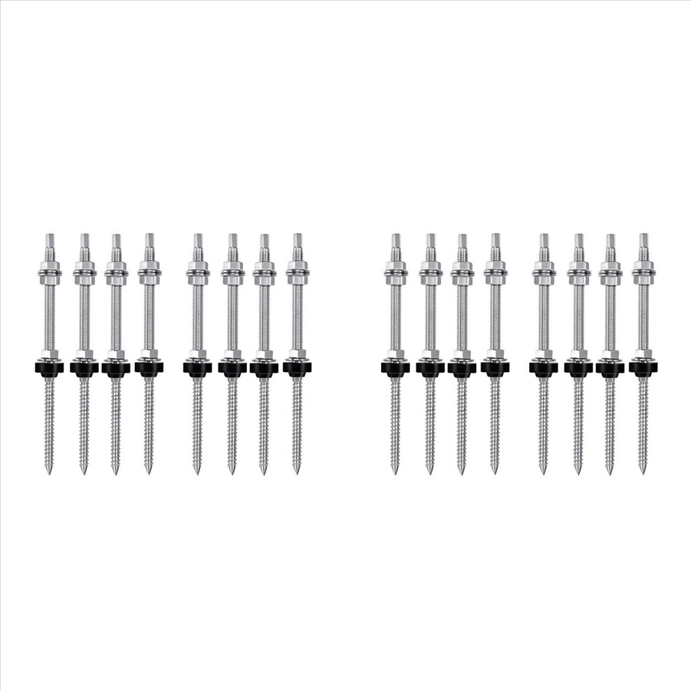 Hanger Bolts, M10 X 200 Mm, Pre-Assembled, V2A, Height-Adjustable, for Photovoltaic Solar Mounting Roofs, 16 Pack-image-OPC-PMGRKTS-NEW