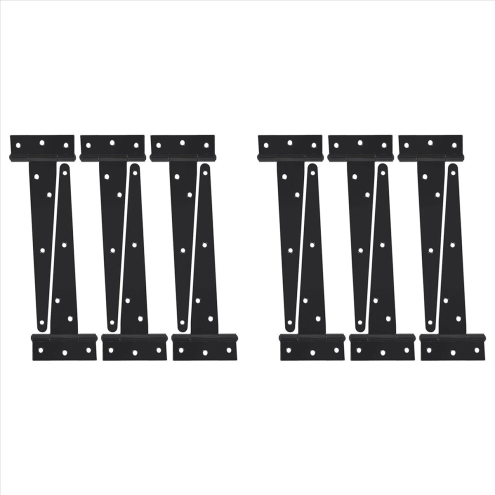 12X Heavy Duty Hinge Gate Strap Barn Fence Shed Door Black Wrought Hardware Iron 4852245787613
