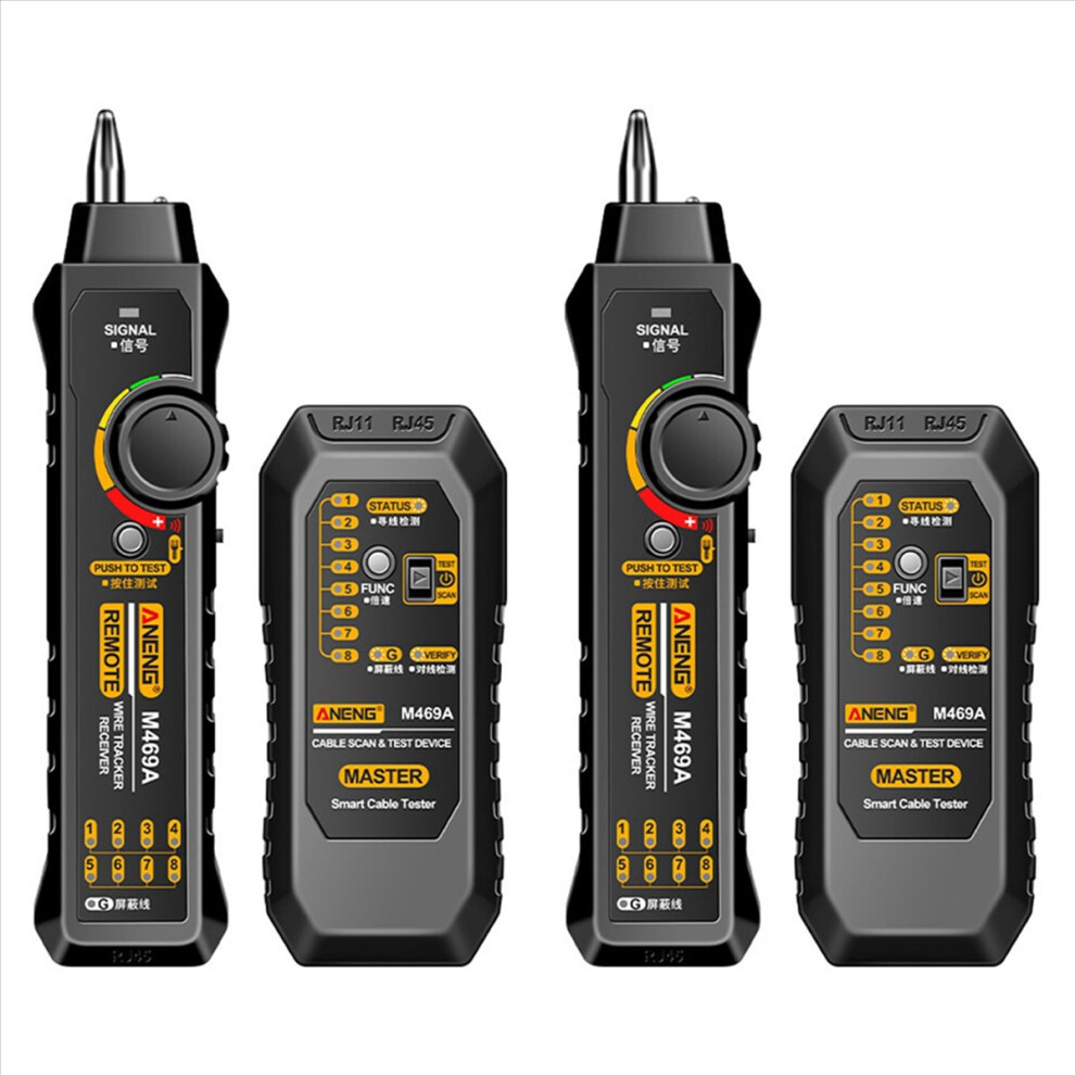 4X M469a Network Cable Finder Rj45 Rj11 Lan Tester Anti-Interference Testing Black 4852245787729
