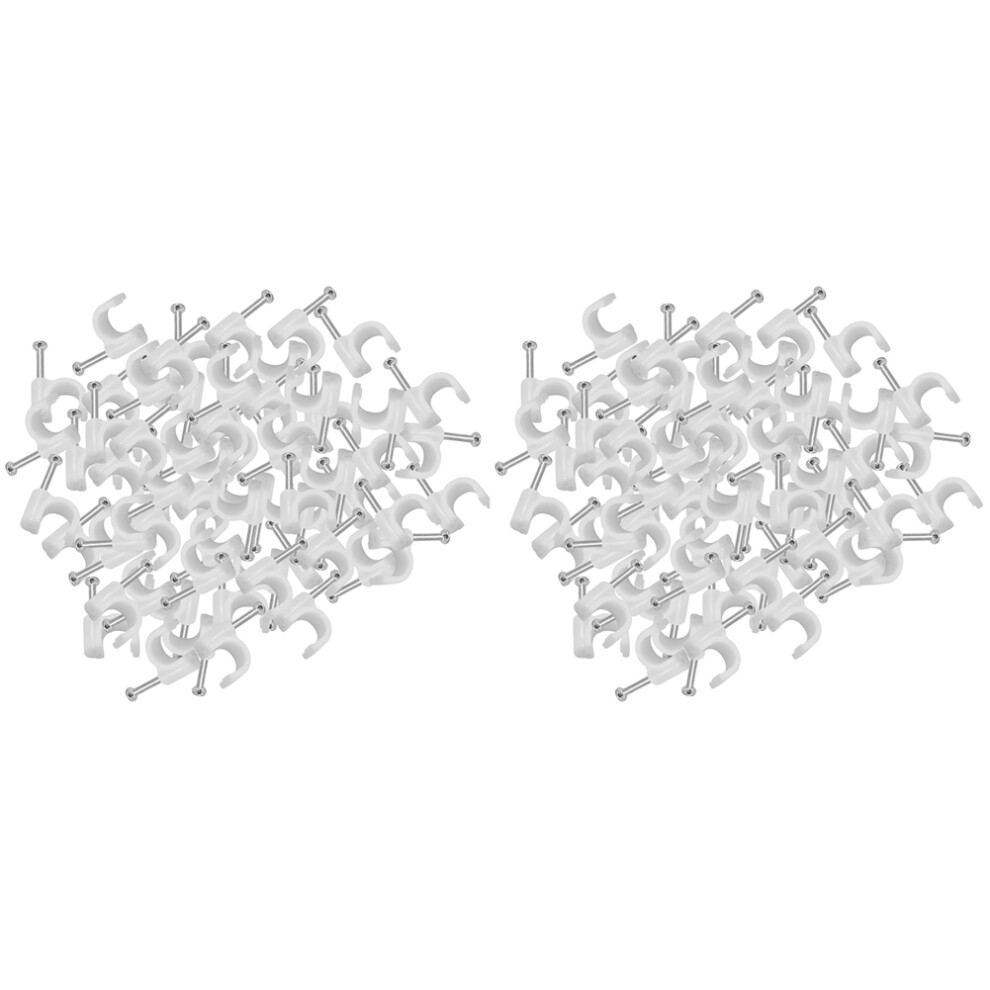 600X Cable Staples Clip Wall Wire Nail Fixture For Ethernet Rg6 Rg59 Cat5 Cat6 Rj45 Tv 7Mm White 4852245725073