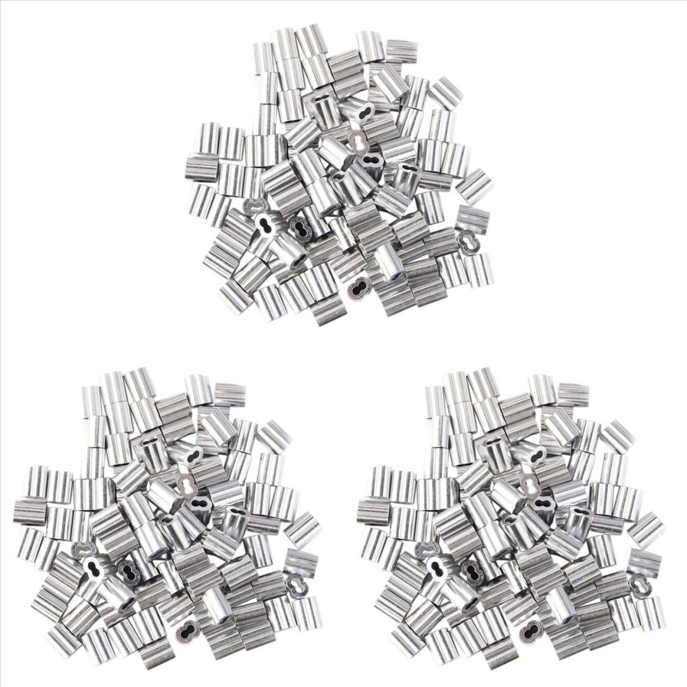 300Pcs Aluminum Crimping Loop Sleeve For 3Mm Diameter Wire Rope And Cable 4852245710468