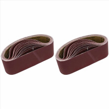 3x21 inch (75x533 mm) aluminiumoxide schuurband, verpakking van 30 banden (korrelgrootte 80, 120, 180, 240, 400) voor schuurmachine