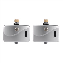 2x Automatische elektrische urinoirspoelklep met sensor en handmatige 2-functie, wandmontage, DC6V urinespoeling