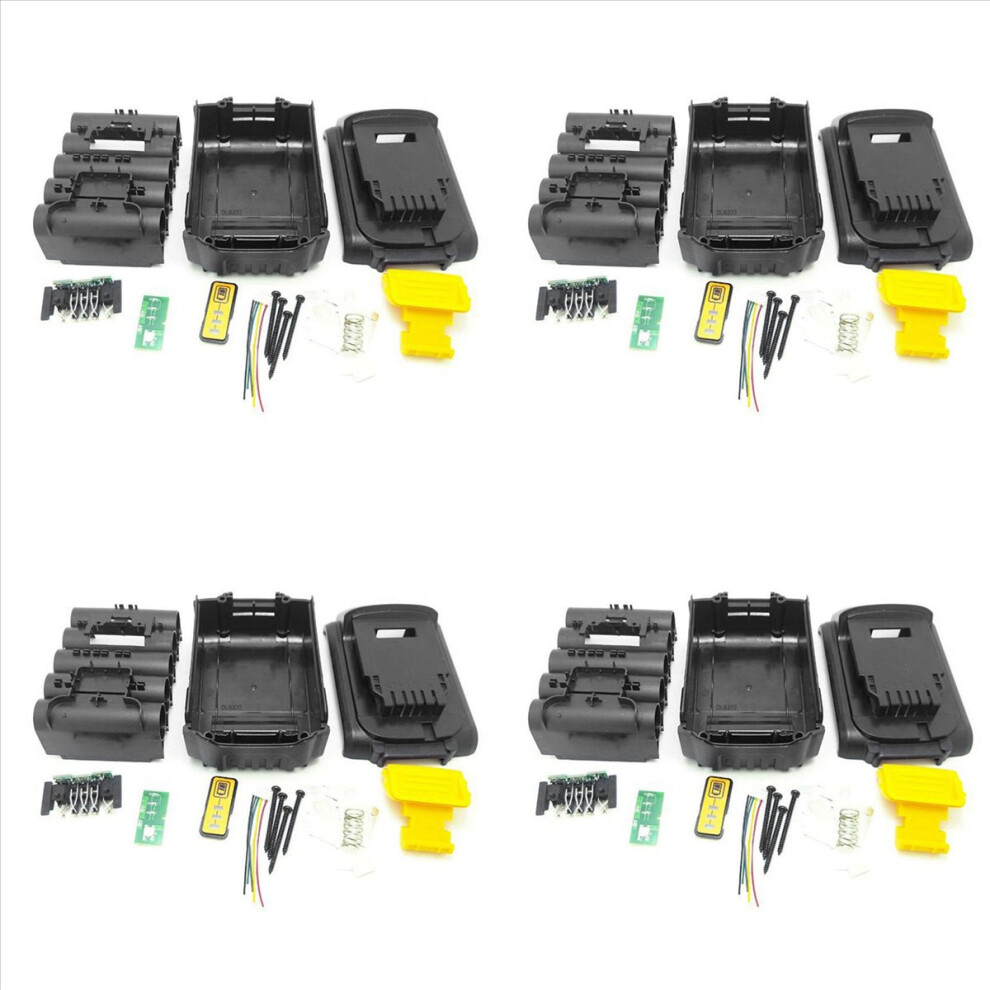 4X Battery Plastic Case (No Cell ) Pcb Circuit Board For 18V 20V 3.0Ah 4.0Ah Dcb201 Li-Ion 4852245797902