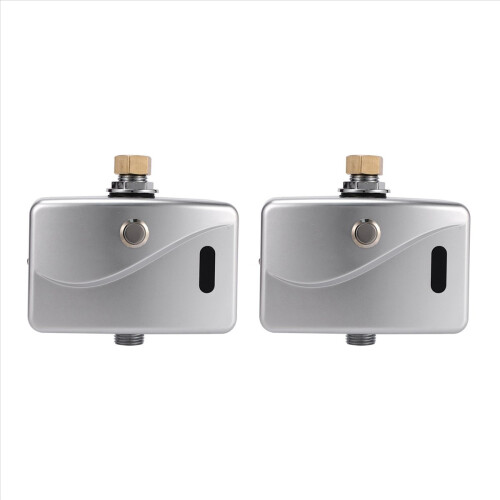 2X Automatic Electric Urinal Flush Valve Sensor&Manual 2 Function Exposed Wall Mount DC6V Urine Flushing 1