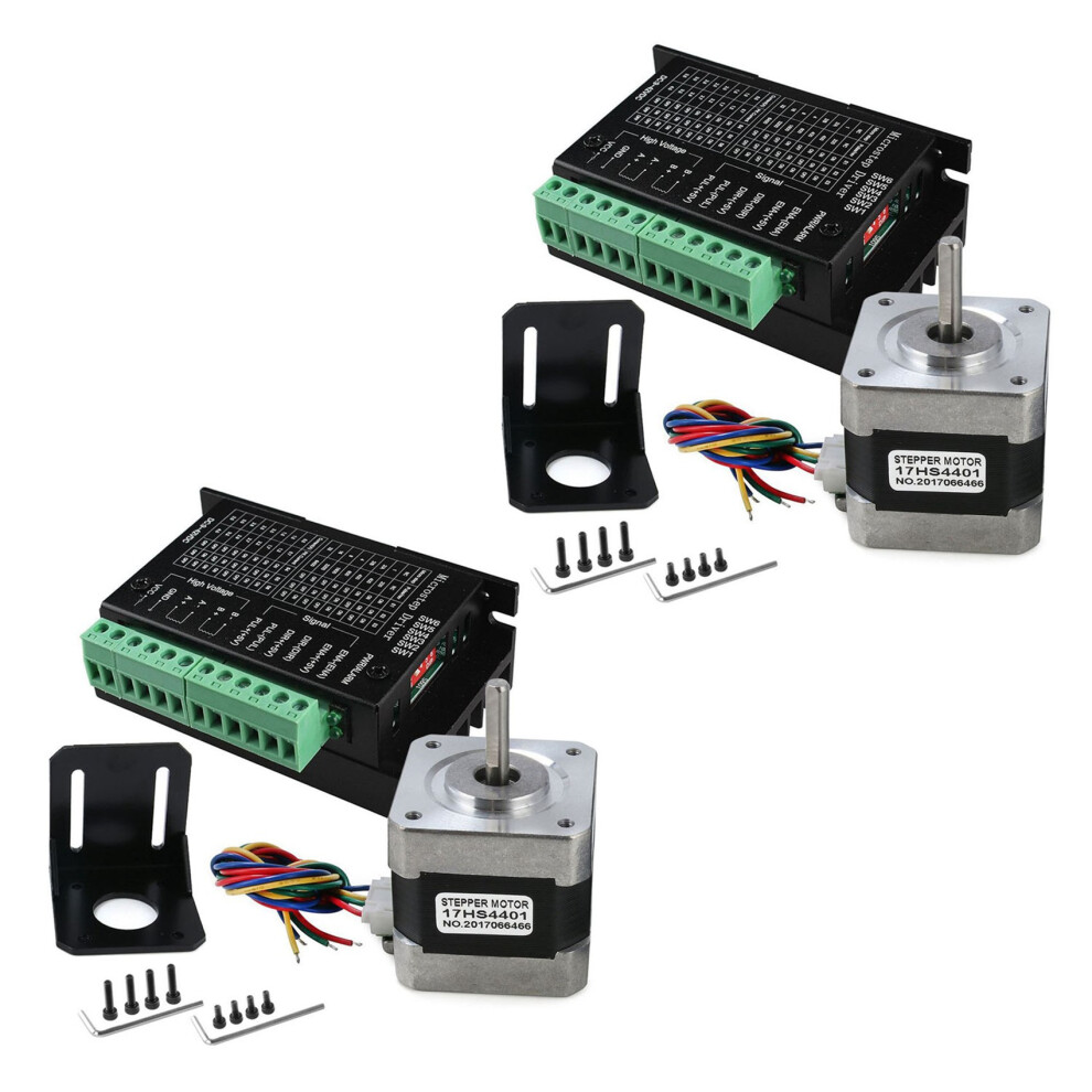 2X Tb6600 4A 9-42V Stepper Motor Driver Cnc Controller With Nema 17 Bipolar 1.7A 40N.cm Torque And 4851681184598