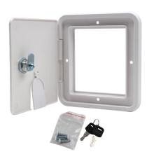 RV Heavy Duty Cable Hatch Cover with 2 Keys W 5.94 Inch, H 6.54 Inch
