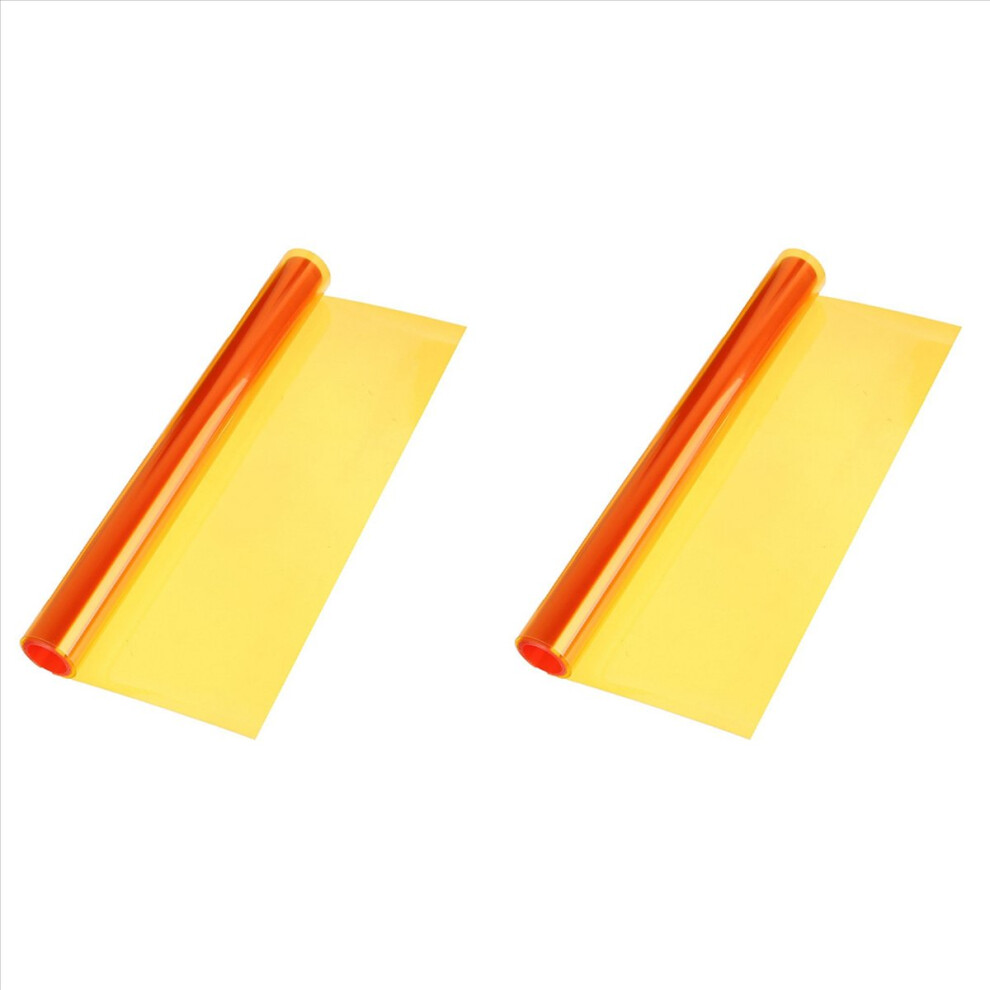 2X Film Headlight 30Cm X 120Cm Tint Vinyl Car Orange 4851681194245