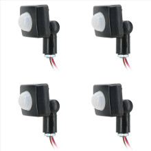 4x 220V Mini Menselijk Lichaam Infrarood Sensor Schakelaar LED Schijnwerper PIR Bewegingssensor Verstelbaar Zwart