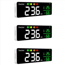 3X DM1306D Digitale Decibel Geluidsmeter Slimme Wandgemonteerde Geluidsdetector 30-130DB Temperatuur- en Vochtigheidsmonitor