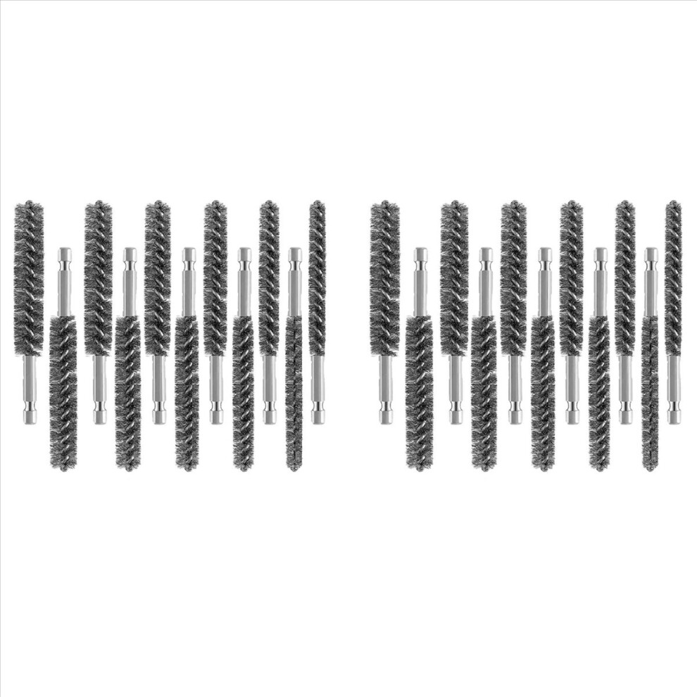 Stainless Steel Bore Brush Bristles Wire For Power Drill With Hex Shank Handle 24 Pcs 4851681195211