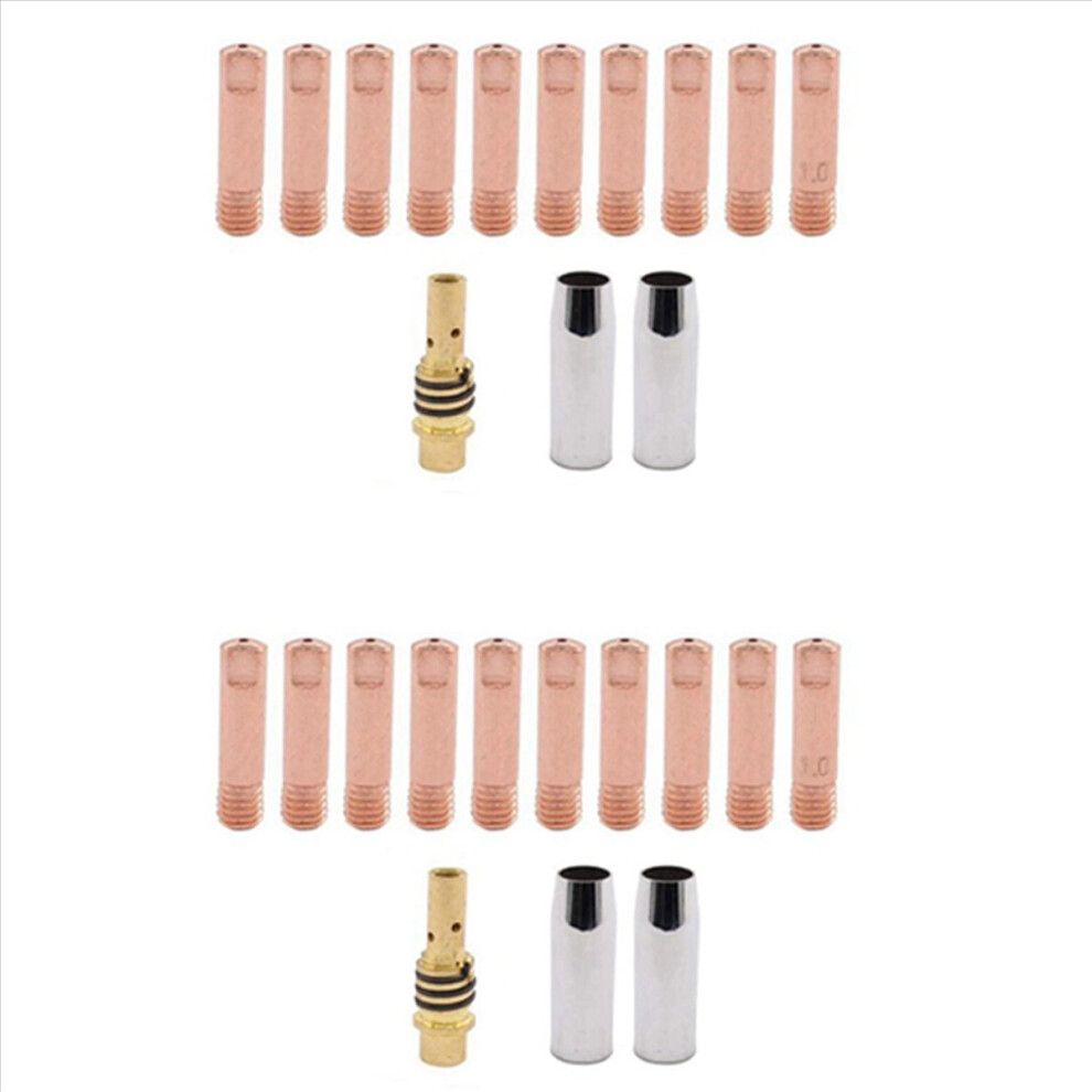 26Pcs 14Ak Welding Torch Consumables 0.9Mm Mig Gas Nozzle Tip Holder Of 15Ak 4851681194146
