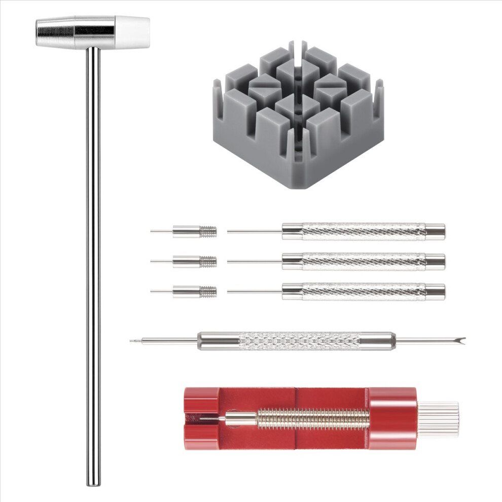 11Pcs/Set Watch Repair Link Remover Tool Hammer Pins Strap Kit 4851681105821