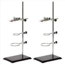 2x Laboratoriumkwaliteit metalen ondersteuningsstandaard, kurk beklede buretklem met 4 retortringen (2 inch, 3 inch diameter)