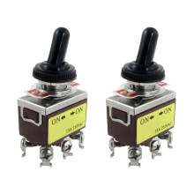 2x AC 250V 15A Aan/aan 2-positie DPDT-tuimelschakelaar met waterdichte hoes