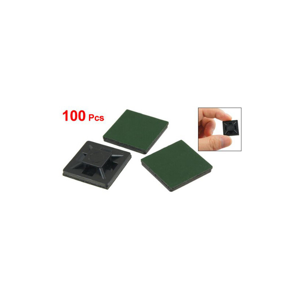 100Pcs 20Mmx20mx4mm Self Adhesive Cable Tie Mount Base Holders Black 4851681111464