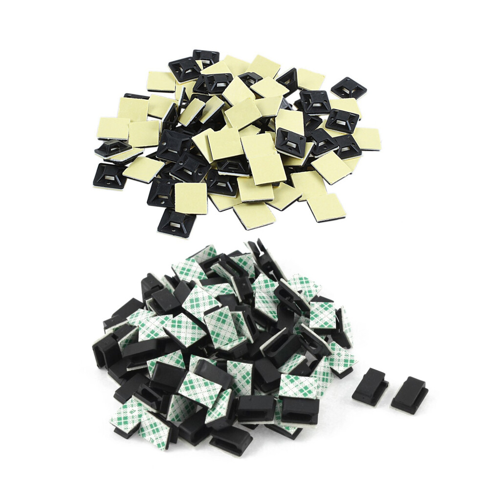 200 Pcs Self Adhesive Cable Tie Mount Base Holder, 100 20X20x6mm & 13X10x5mm 4851681103957